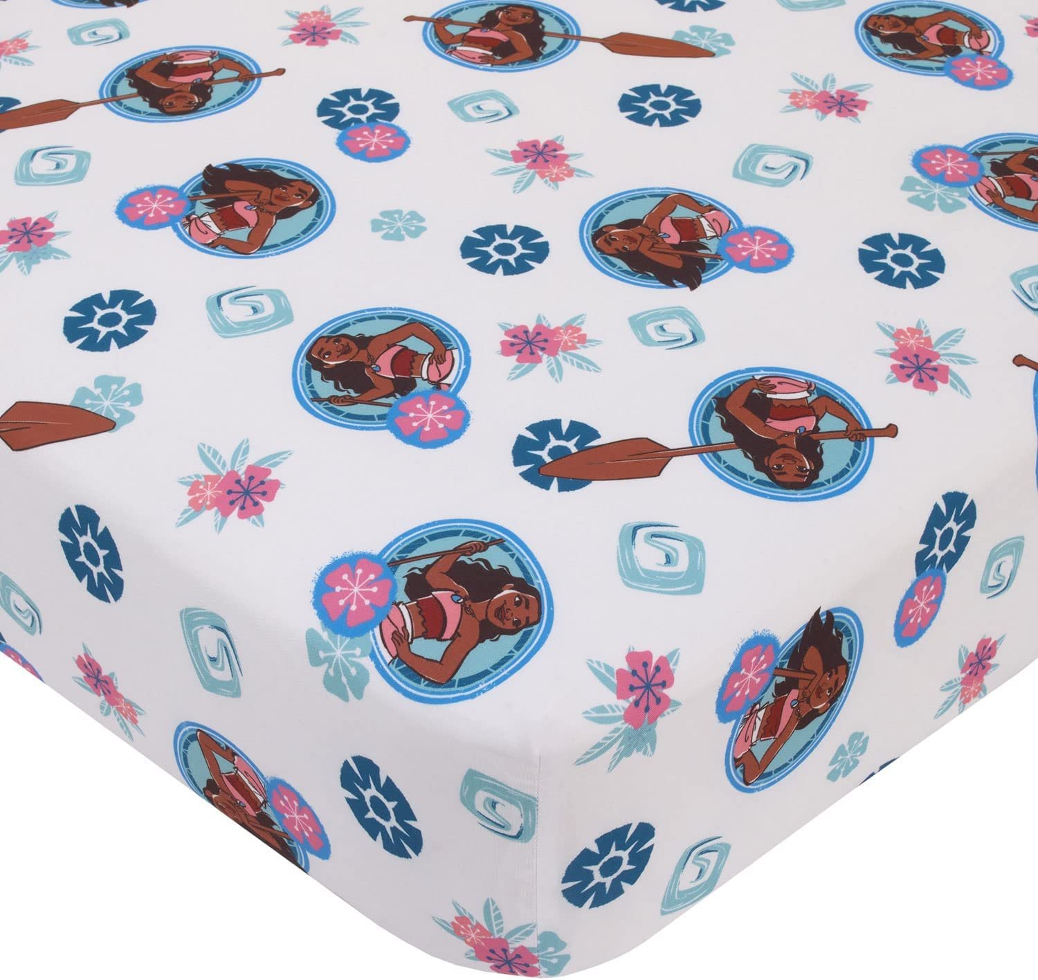 Disney Moana Fitted Crib Sheet 100% Soft Microfiber, Baby Sheet, Fits Standard Size Crib Mattress 28in x 52in - image 1 of 4