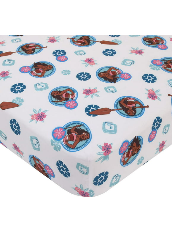 Disney Moana Fitted Crib Sheet 100% Soft Microfiber, Baby Sheet, Fits Standard Size Crib Mattress 28in x 52in