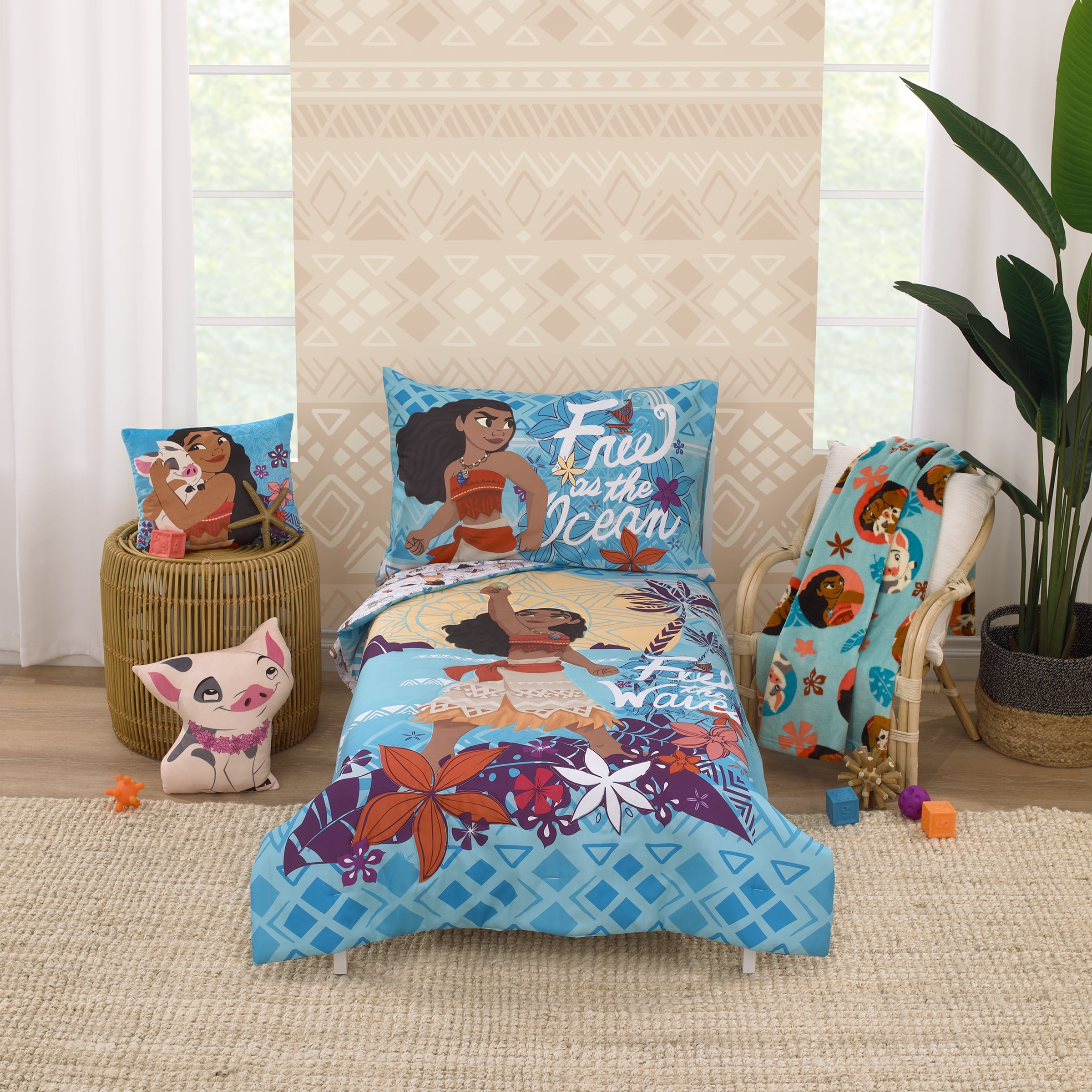 Disney Moana Free as the Ocean 4 Piece Toddler Bed Set