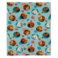 thumbnail image 1 of Disney Moana Free as the Ocean Aqua Toddler Blanket, 1 of 6