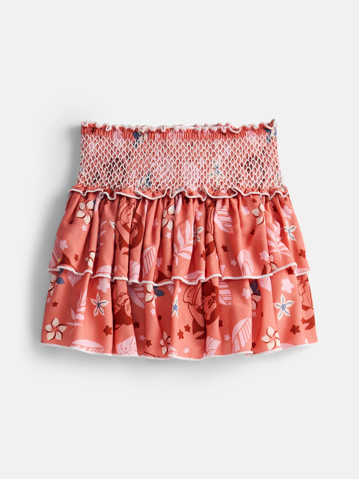 Disney Moana Girl’s Tiered Smocked Waist Skirt, Sizes 4-16