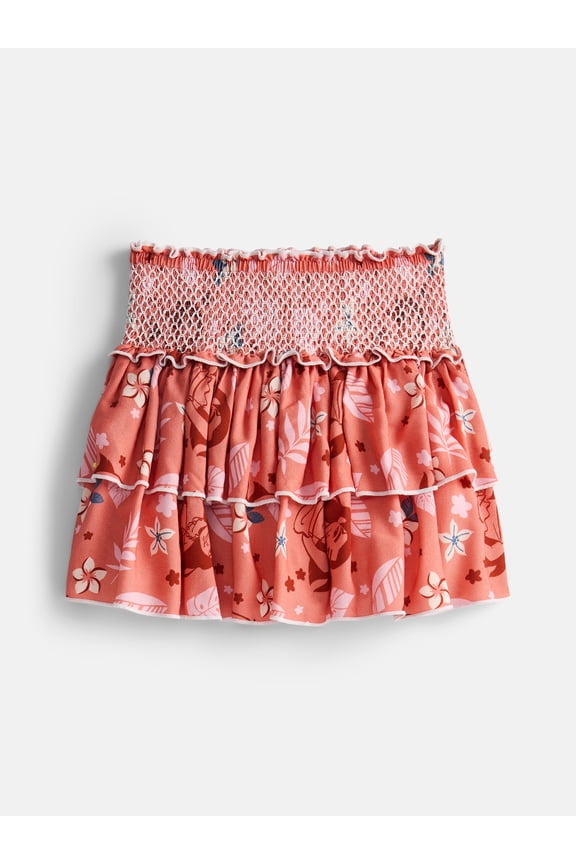 Disney Moana Girl’s Tiered Smocked Waist Skirt, Sizes 4-16
