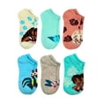 thumbnail image 1 of Disney Moana Girls No-Show Socks, 6-Pack, Sizes S-L, 1 of 6