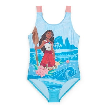 Disney Moana Girls One-Piece Swimsuit with UPF 50+, Sizes 4-12