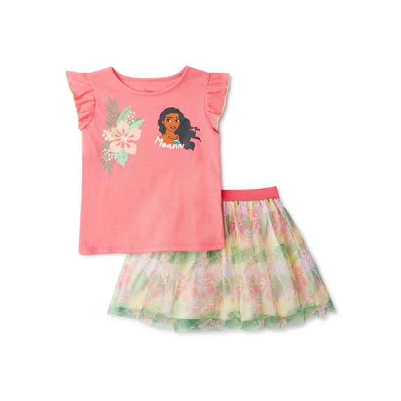 Disney Moana Girls T-Shirt and Skirt, 2-Piece Outfit Set, Sizes 12M-5T