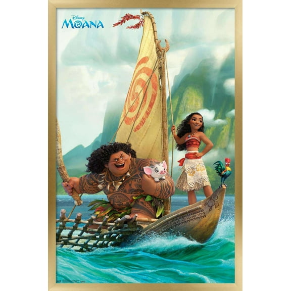 Disney Moana - Group Wall Poster, 14.725" x 22.375", Framed