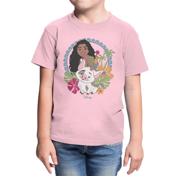 Disney Moana Hei Hie And Pua Island Ring Youth T Shirt (Light Pink, XS-XL)