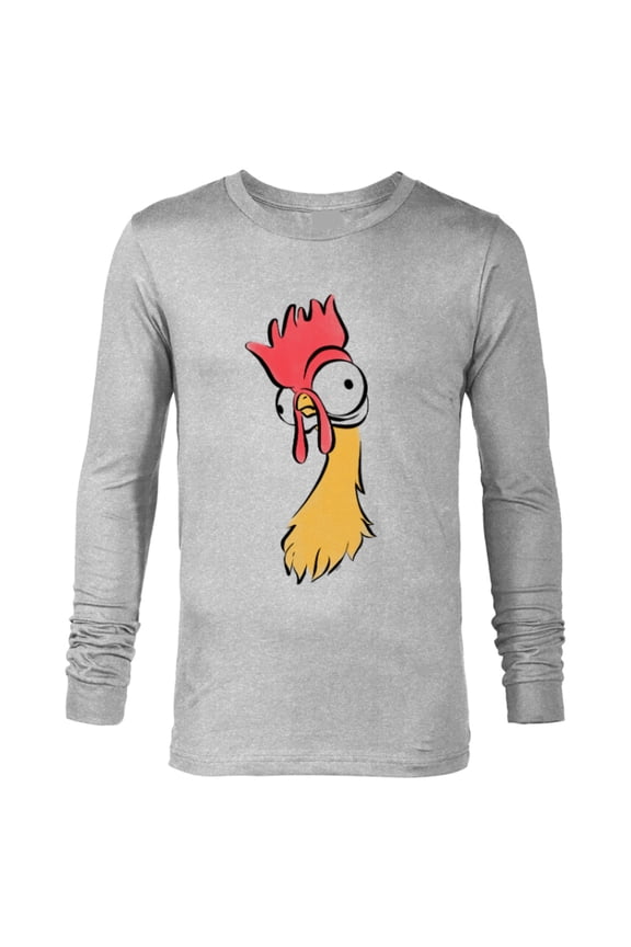Moana Heihei Rooster Chicken Big Face Costume - Long Sleeve T-Shirt for Men - Customized-Athletic Heather