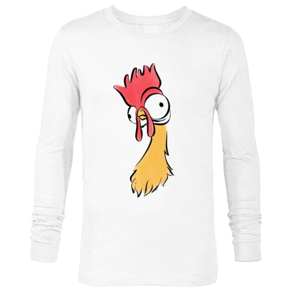 Disney Moana Heihei Rooster Chicken Big Face Costume - Long Sleeve T-Shirt for Men - Customized-White