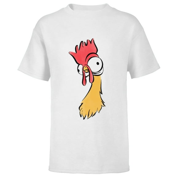 Disney Moana Heihei Rooster Chicken Big Face Costume - Short Sleeve T-Shirt for Kids - Customized-White