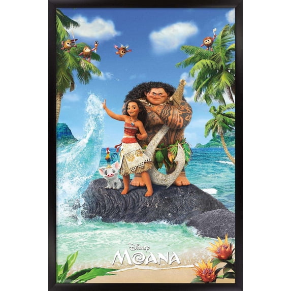 Disney Moana - High Five Wall Poster, 14.725" x 22.375", Framed