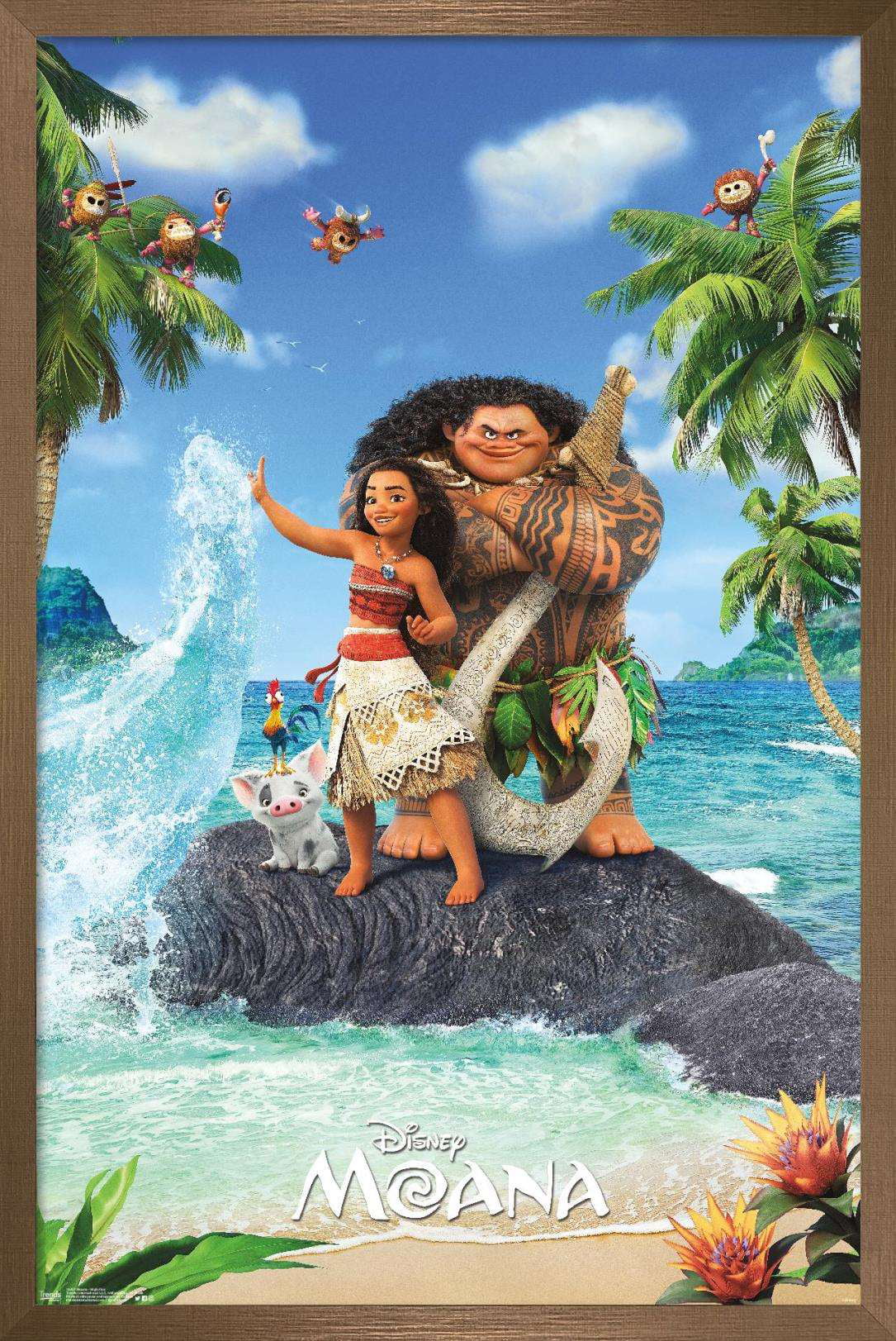 Disney Moana Movie - 5 Panels Paint By Number - Panel paint by numbers
