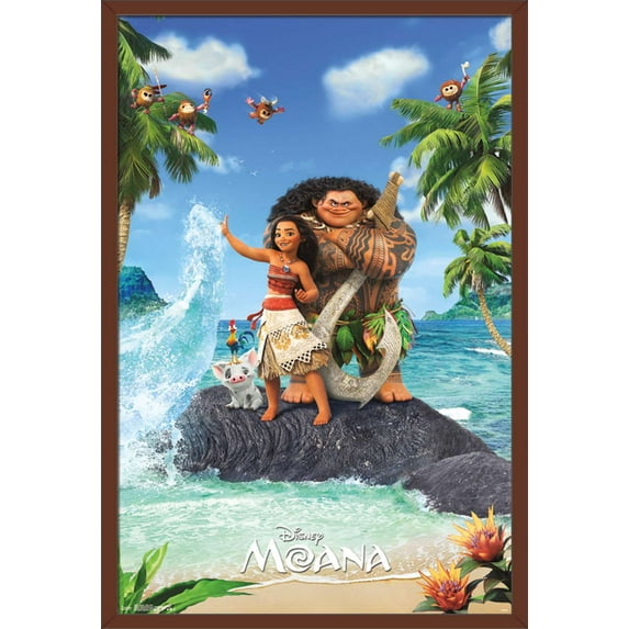 Disney Moana - High Five Wall Poster, 22.375" x 34", Framed