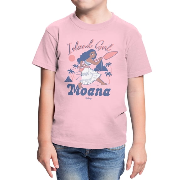 Disney Moana Island Girl Youth T Shirt (Light Pink, XS-XL)