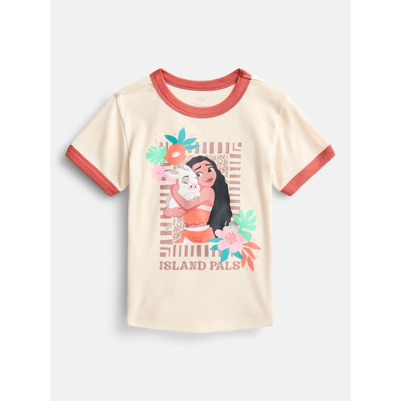 Moana Girls Island Pals Graphic Ringer T-Shirt, Sizes 4-16