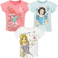 thumbnail image 1 of Disney Moana Jasmine Princess Belle Toddler Girls 3 Pack Graphic T-Shirts purple / white / Yellow 2T, 1 of 5