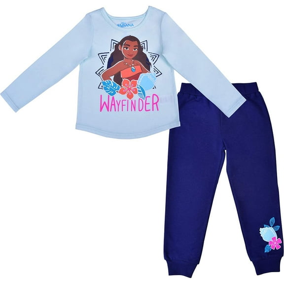 Disney Moana Jogger Set for Girls, Toddlers' Long Sleeve Tee and Jog Pants