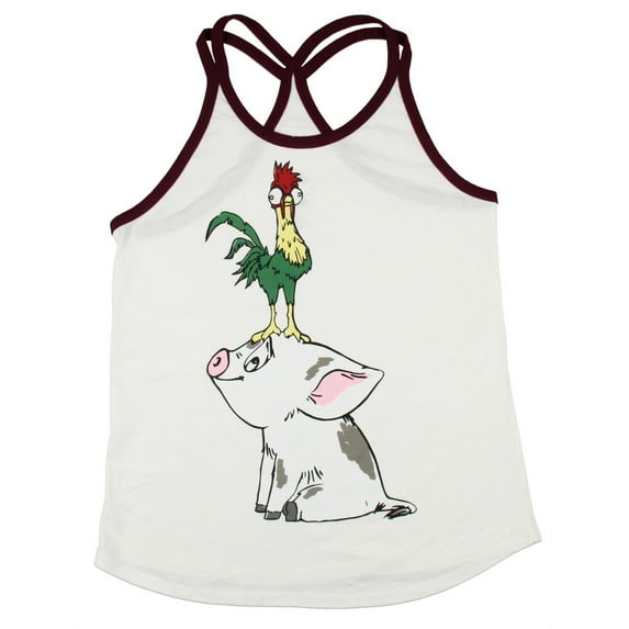 Disney Moana Junior's Hei Hei With Pua Pig Strappy Racerback Tank Top
