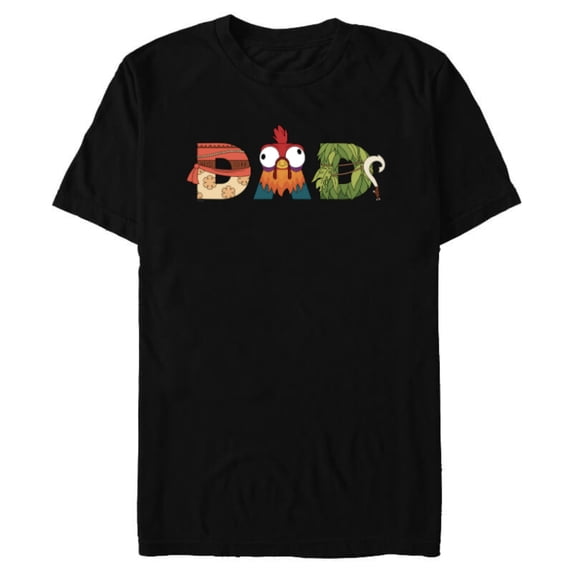Disney Moana Letters Maui Father’s Day Birthday Best Dad - Short Sleeve Blended T-Shirt for Adults - Customized-Black