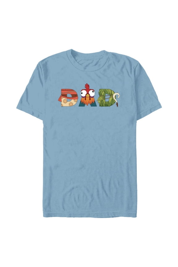 Moana Letters Maui Father’s Day Birthday Best Dad - Short Sleeve Blended T-Shirt for Adults - Customized-Ocean Blue