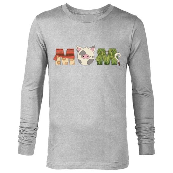 Disney Moana Letters Pua Maui Mother’s Day Birthday Best Mom - Long Sleeve T-Shirt for Men - Customized-Athletic Heather