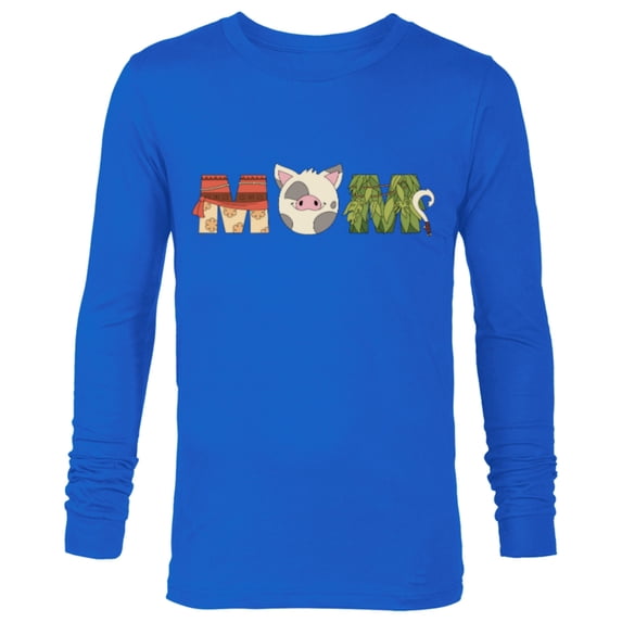 Disney Moana Letters Pua Maui Mother’s Day Birthday Best Mom - Long Sleeve T-Shirt for Men - Customized-Navy