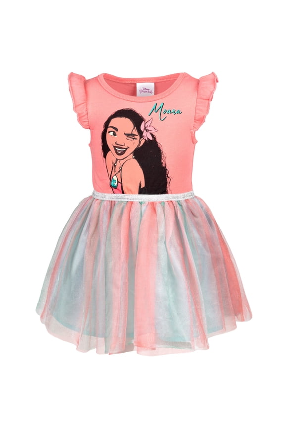 Moana Little Girls Tulle Dress Toddler to Big Kid