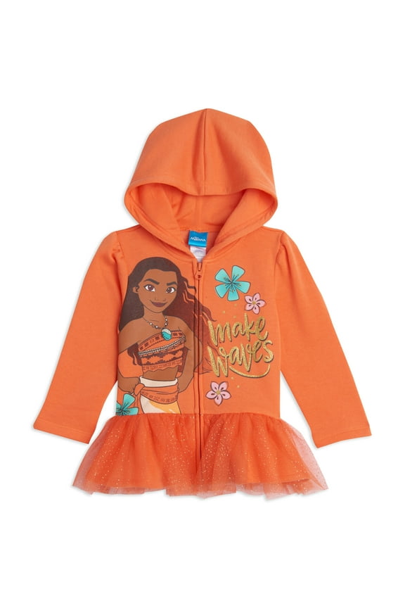 Moana Little Girls Zip Up Hoodie Infant to Big Kid