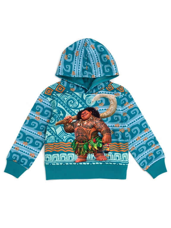 Moana Toddler Boys' Fleece Hooded Sweatshirt Maui Hei Hei Teal