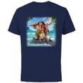 thumbnail image 1 of Disney Moana Maui Heihei and Pua Tropical Ocean Heroes - Short Sleeve Cotton T-Shirt for Adults - Customized-Navy, 1 of 5