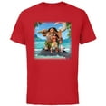 thumbnail image 1 of Disney Moana Maui Heihei and Pua Tropical Ocean Heroes - Short Sleeve Cotton T-Shirt for Adults - Customized-Red, 1 of 5