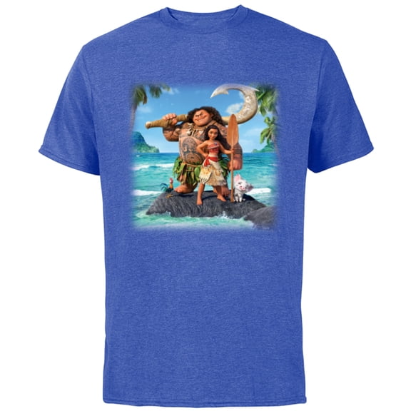 Disney Moana Maui Heihei and Pua Tropical Ocean Heroes - Short Sleeve Cotton T-Shirt for Adults - Customized-Royal Heather
