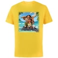 thumbnail image 1 of Disney Moana Maui Heihei and Pua Tropical Ocean Heroes - Short Sleeve Cotton T-Shirt for Adults - Customized-Yellow, 1 of 5