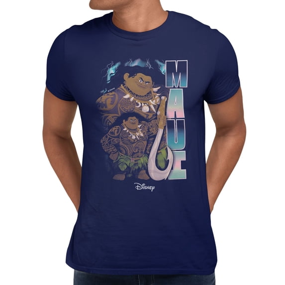 Disney Moana Maui Hook Pose Men's T Shirt (Navy, S-XXXL)