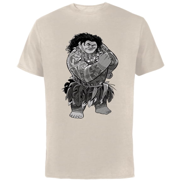 Disney Moana Maui - Short Sleeve Cotton T-Shirt for Adults - Customized-Natural