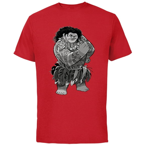 Disney Moana Maui - Short Sleeve Cotton T-Shirt for Adults - Customized-Red