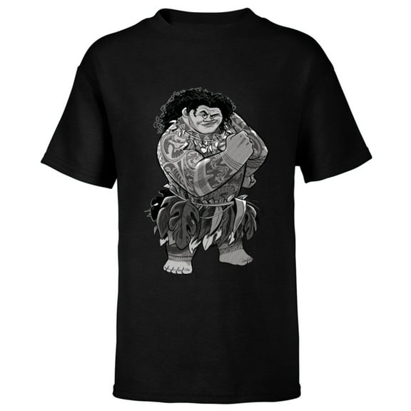 Disney Moana Maui - Short Sleeve T-Shirt for Kids - Customized-Black