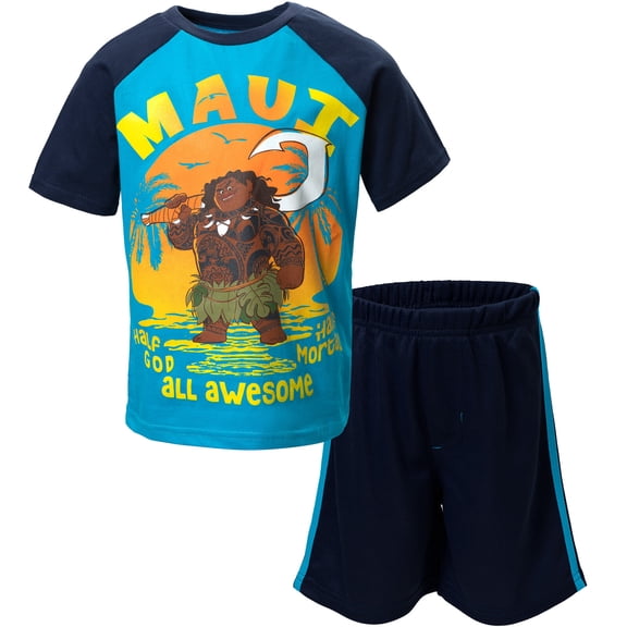 Disney Moana Maui Toddler Boys T-Shirt and Mesh Shorts Outfit Set Infant to Big Kid