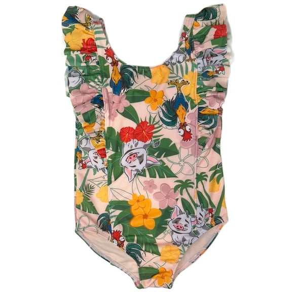 Disney Moana One-Piece Ruffle Swimsuit (Toddler Girls)