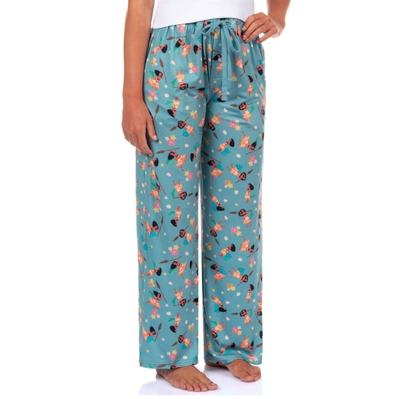 Disney Moana Pajama Pants Womens Tropical Seashell All Over Print PJ Bottoms