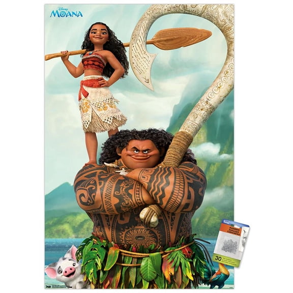 Disney Moana - Pose Wall Poster with Push Pins, 22.375" x 34"