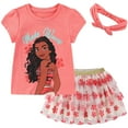 thumbnail image 1 of Disney Moana Short Sleeve Shirt and Tulle Tutu Skirt with Headband (Girls), 2 Piece Set, Sizes 2T-10, 1 of 6