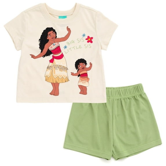 Disney Moana Simea T-Shirt and Mesh Shorts Outfit Set Toddler to Big Kid