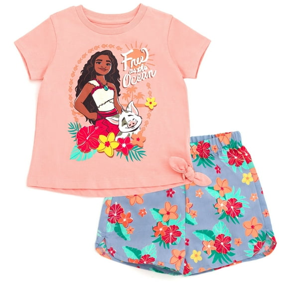 Disney Moana T-Shirt and Chambray Shorts Outfit Set Infant to Big Kid