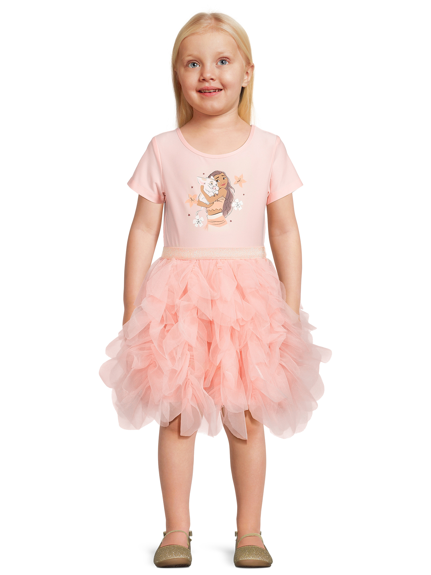 Disney Moana Toddler Girl Short Sleeve Tutu Dress, Sizes 12M-5T - image 1 of 6