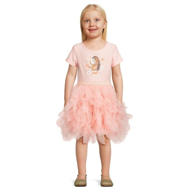 Disney Moana Toddler Girl Short Sleeve Tutu Dress, Sizes 12M-5T