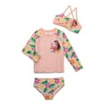 thumbnail image 1 of Character Toddler Girl Rash Guard and Bikini Swimsuit Set, 3-Piece, Sizes 12M-5T, 1 of 3