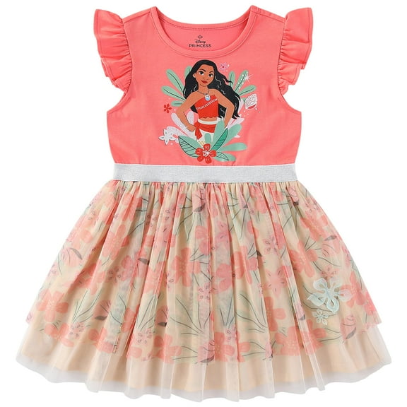 Disney Moana Tropical Tulle Dress (Girls), Sizes 2T-12