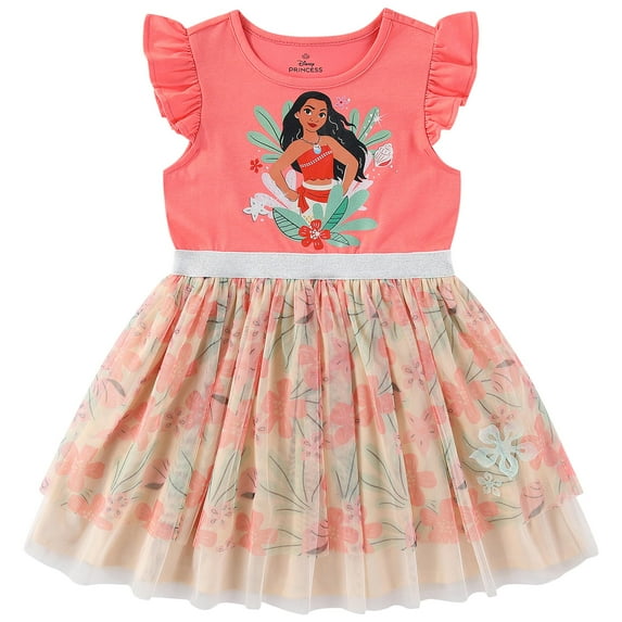 Disney Moana Tropical Tulle Dress (Girls), Sizes 2T-12