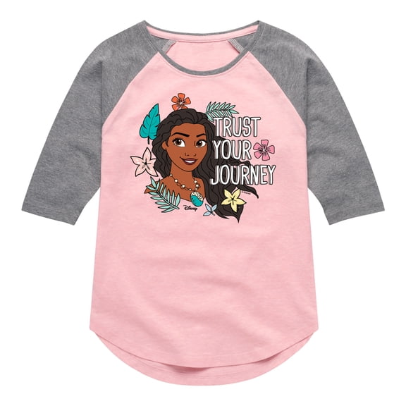 Disney Moana - Trust Your Journey - Toddler & Youth Girls Raglan Graphic T-Shirt